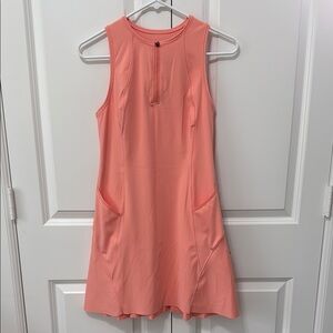 Athleta coral Match Point Dress, Active dress, tennis dress, Small, S, EUC!!!!!